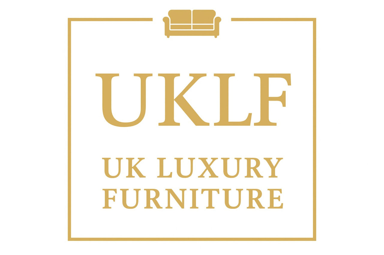 Logo of UK Luxury Furniture featuring modern design elements, representing the Aluxo Gramercy Group in Steel Velvet.