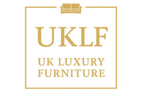 Logo of UK Luxury Furniture featuring modern design elements, representing the Aluxo Gramercy Group in Steel Velvet.
