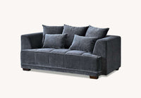 Aluxo Gramercy Group sofa in Steel Velvet featuring a stylish design and plush cushions, perfect for modern living rooms.