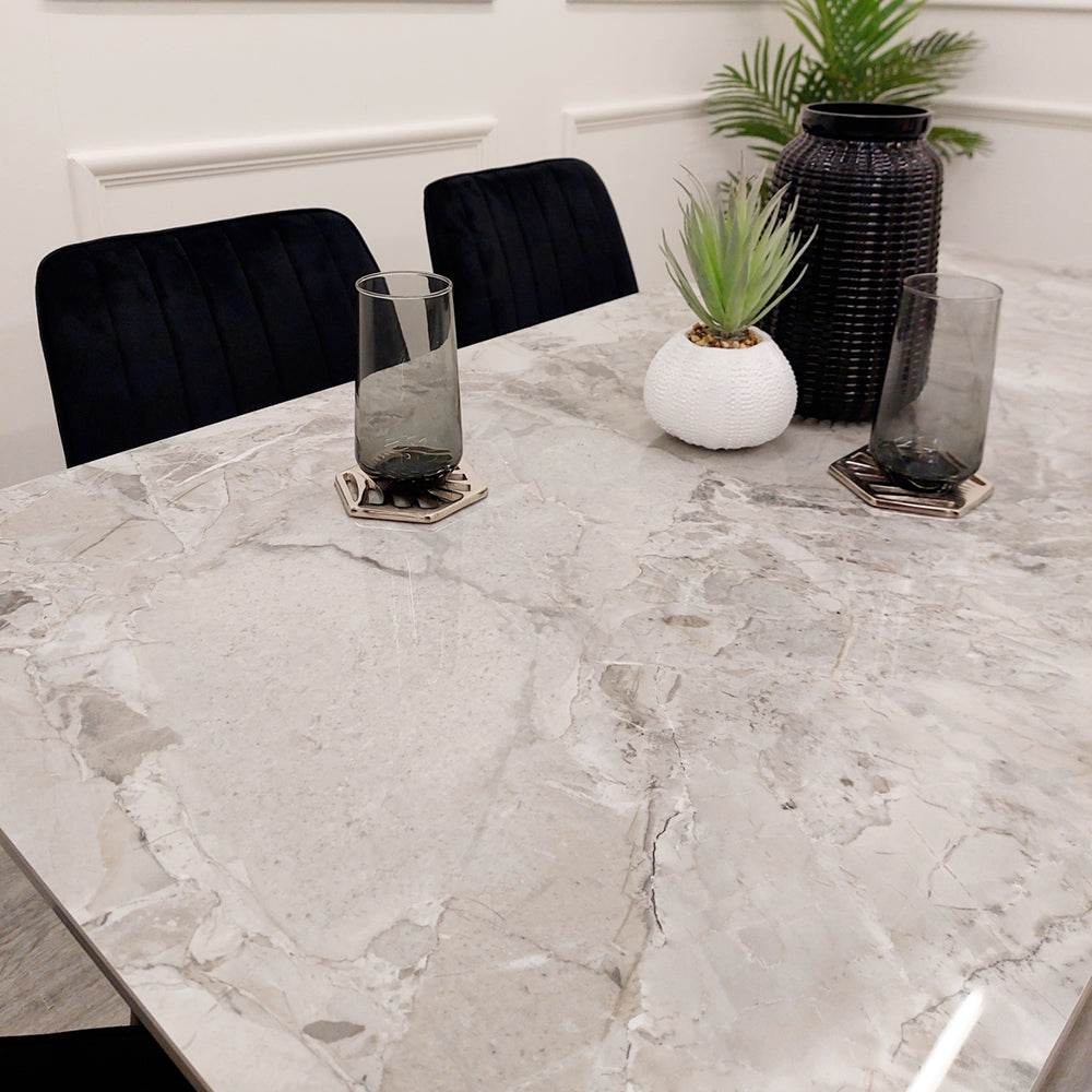 Titus 1.4 Black Dining Table with Sintered Stone Top - Smartshopper-uk