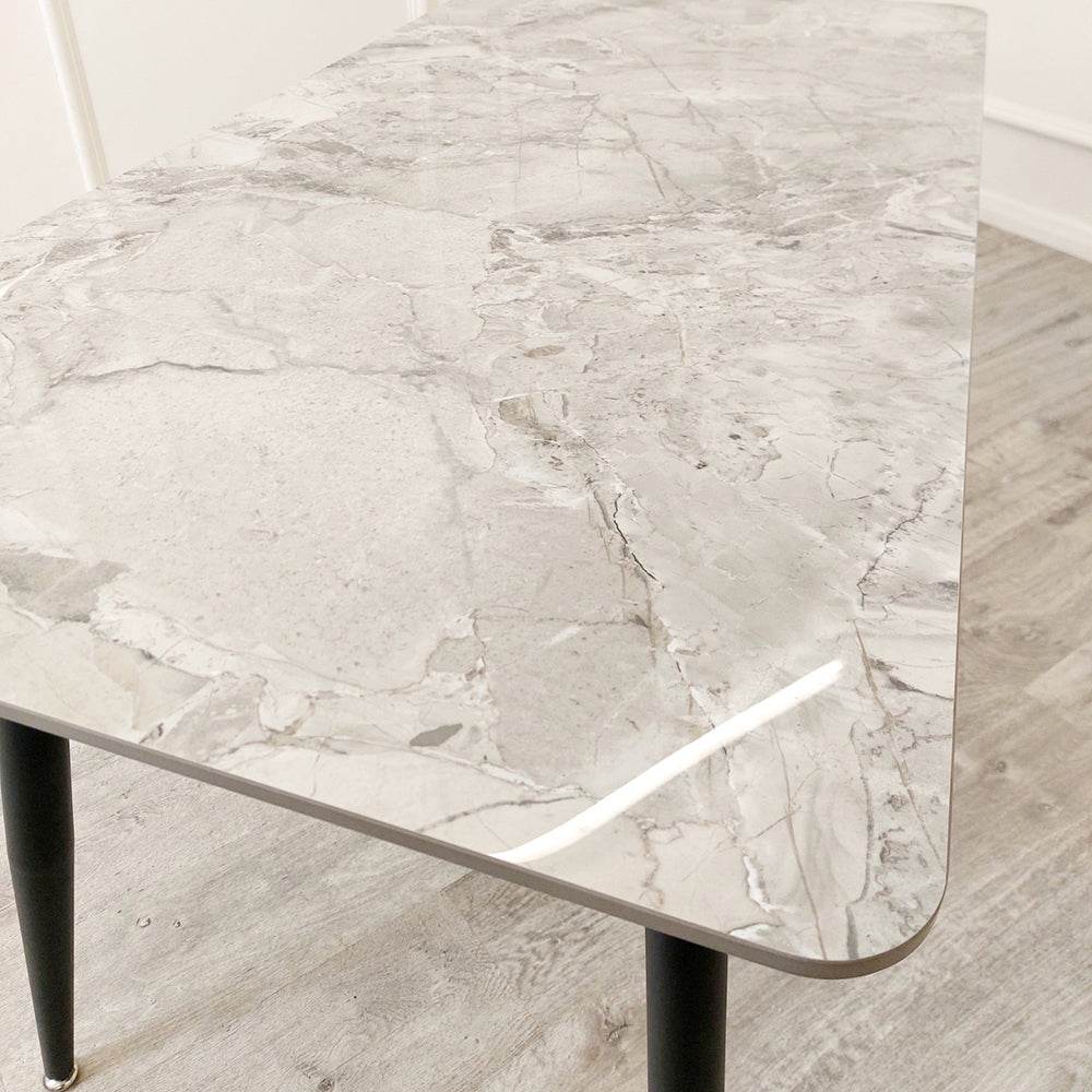 Titus 1.4 Black Dining Table with Sintered Stone Top - Smartshopper-uk
