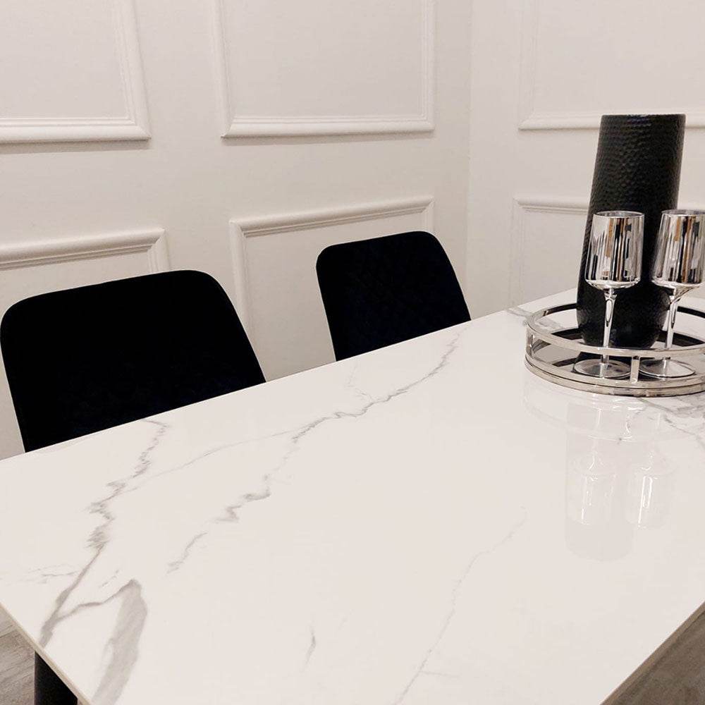 Titus 1.4 Black Dining Table with Sintered Stone Top - Smartshopper-uk