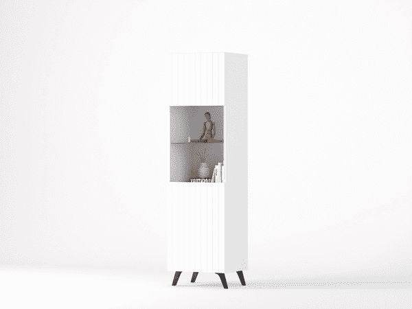 Atlantis Matte White Tall Display Cabinet - Elegant Storage Solution for Modern Homes - UK Luxury Furniture
