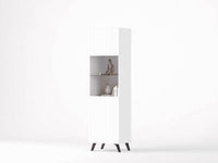 Atlantis Matte White Tall Display Cabinet - Elegant Storage Solution for Modern Homes - UK Luxury Furniture