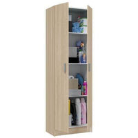 Multi-Purpose Oak Effect Wide Storage Cupboard with Adjustable Shelves - UK Luxury Furniture