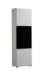 Terrento White Tall Display Cabinet: Modern Storage Solution with Gloss Front - UK Luxury Furniture
