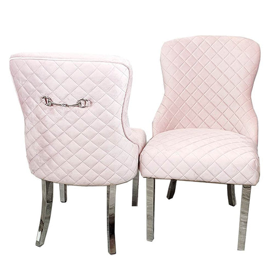 Kate Dining Chair ALL COLOURS with Chrome Clasp & Quilted Back - Smartshopper-uk
