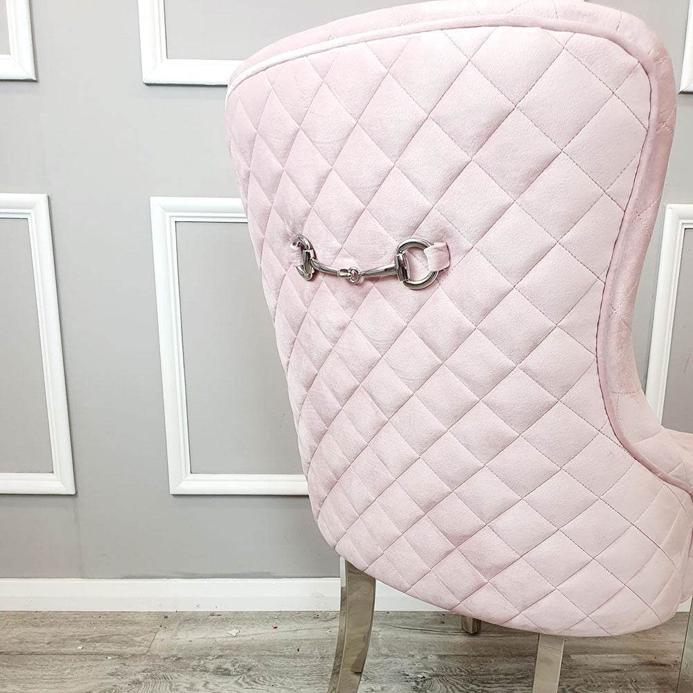 Kate Dining Chair ALL COLOURS with Chrome Clasp & Quilted Back - Smartshopper-uk