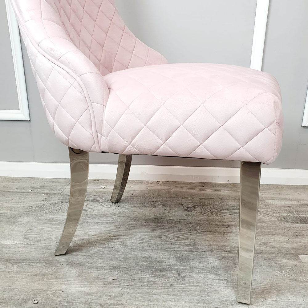 Kate Dining Chair ALL COLOURS with Chrome Clasp & Quilted Back - Smartshopper-uk