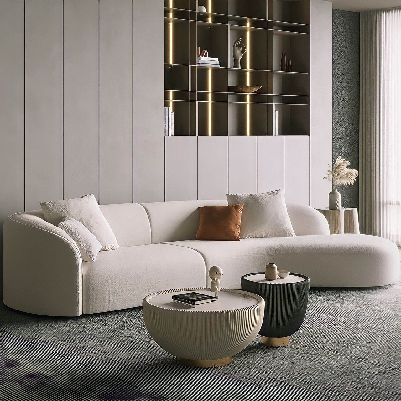 Richmond Cream Velvet Corner Sofa - Luxury Modern Design with High-Density Foam Comfort - UK Luxury Furniture