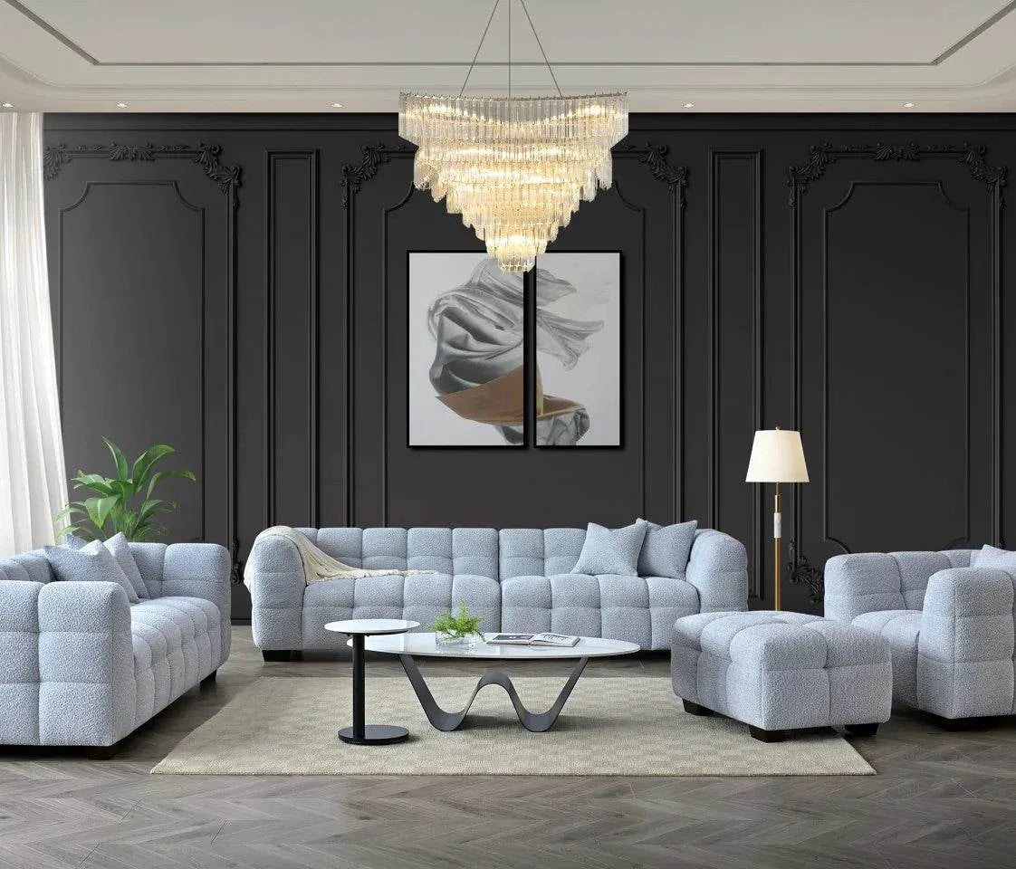 Tribeca Sofa Range in Pearl Boucle Fabric - Smartshopper-uk
