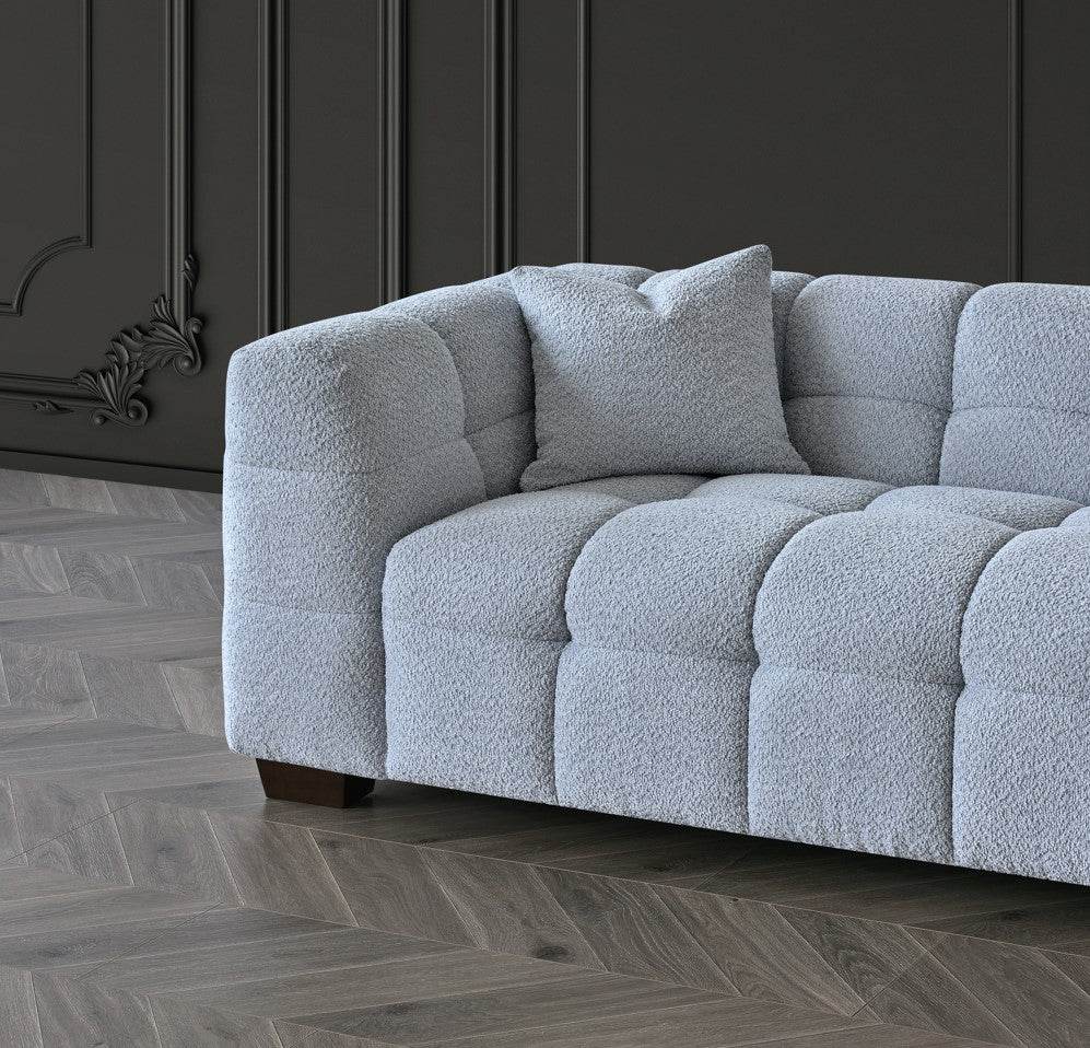Tribeca Sofa Range in Pearl Boucle Fabric - Smartshopper-uk