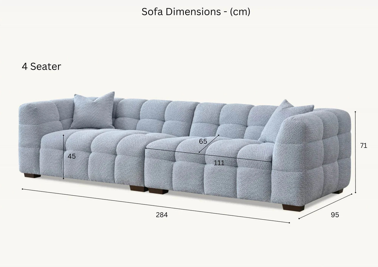 Tribeca Sofa Range in Pearl Boucle Fabric - Smartshopper-uk