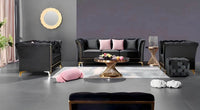 Venice Sofa Sets in Luxury Black Velvet - Smartshopper-uk