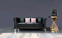 Venice Sofa Sets in Luxury Black Velvet - Smartshopper-uk