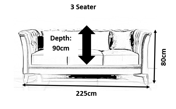 Venice Sofa Sets in Luxury Black Velvet - Smartshopper-uk