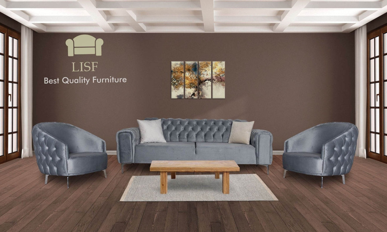 VERONA Sofa sets in Light Grey Velvet - Smartshopper-uk