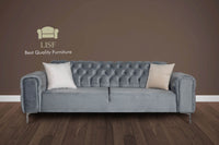 VERONA Sofa sets in Light Grey Velvet - Smartshopper-uk