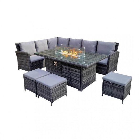 Monica Rattan 6-Piece Fire Pit Sofa Set - Smartshopper-uk