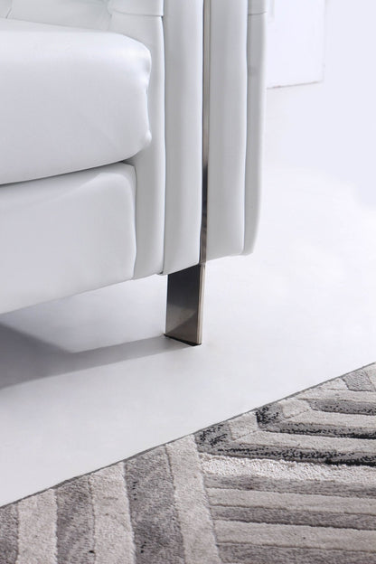 The Modern Chesterfield Sofa Set in Luxury White Leather - Smartshopper-uk