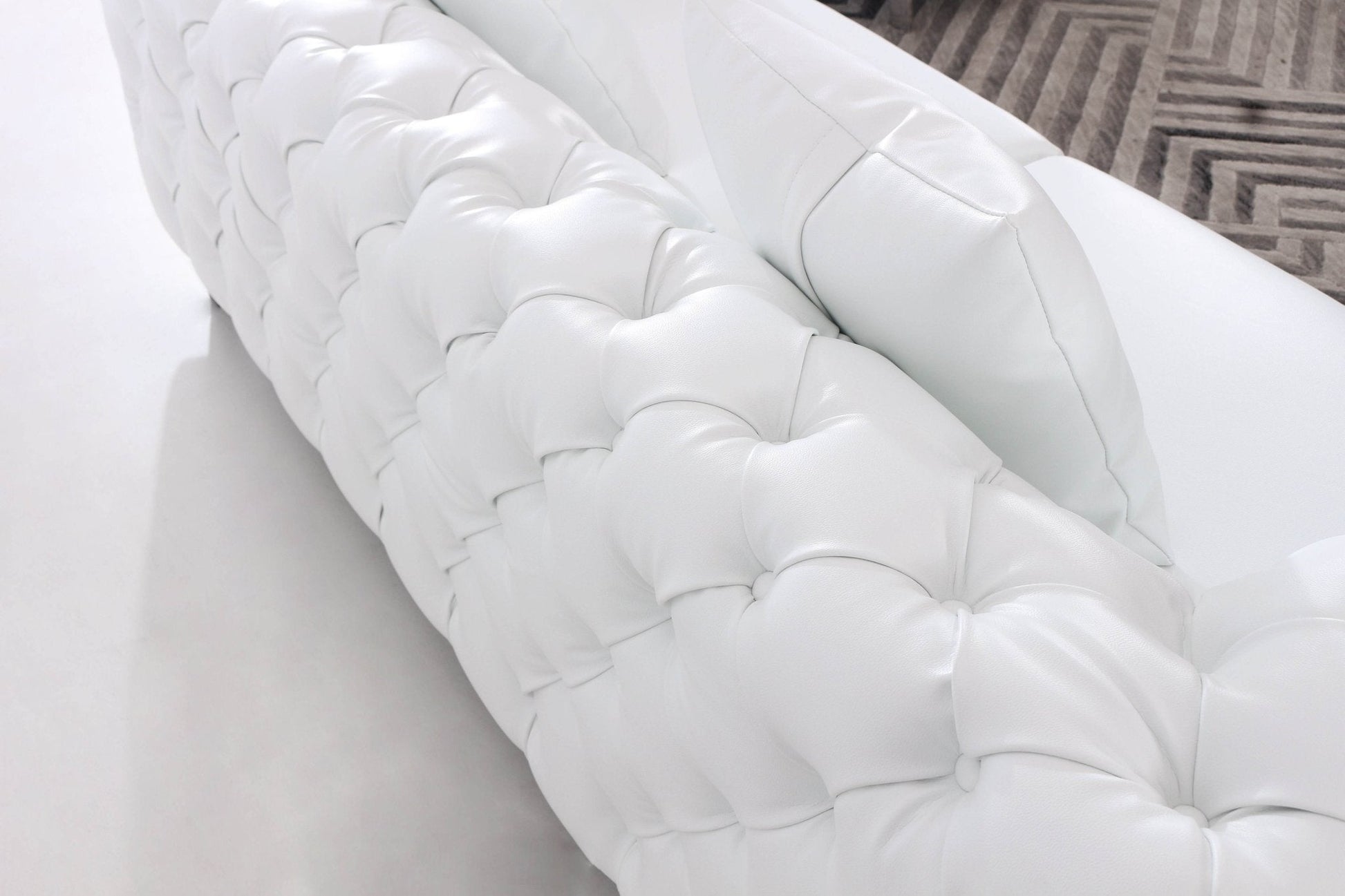 The Modern Chesterfield Sofa Set in Luxury White Leather - Smartshopper-uk