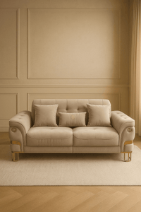 Tokyo Modern Sofa Set in Luxury Cream Velvet - Smartshopper-uk
