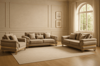 Tokyo Modern Sofa Set in Luxury Cream Velvet - Smartshopper-uk