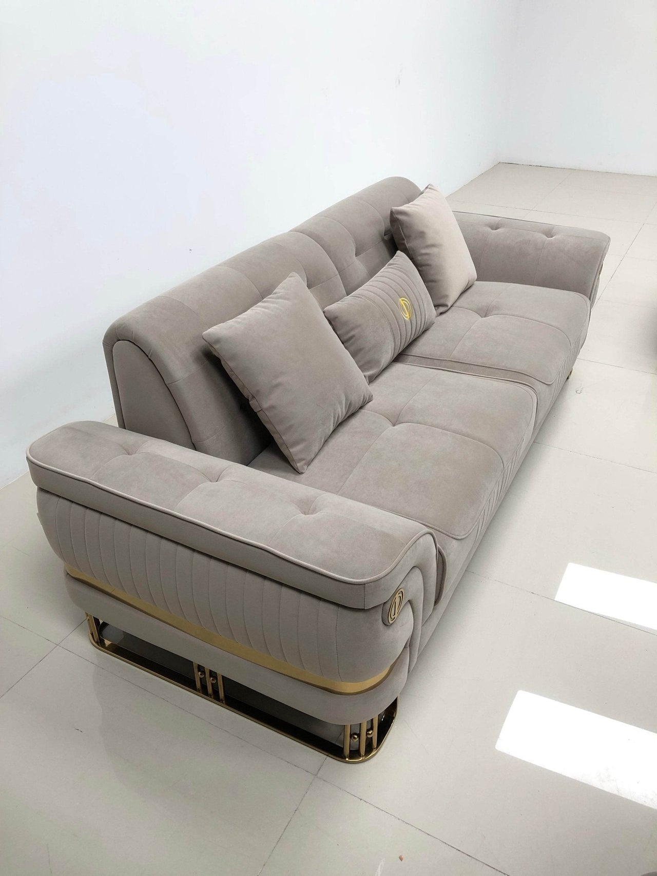 Tokyo Modern Sofa Set in Luxury Cream Velvet - Smartshopper-uk