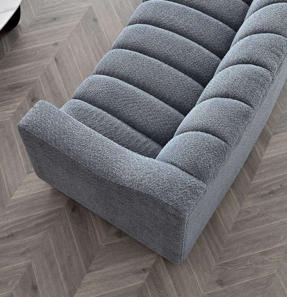 Aluxo Astoria 3 Seater Sofa in Iron Boucle Fabric - UK Luxury FurnitureAluxo Astoria 3 Seater Sofa in Iron Boucle FabricSofasAluxoUK Luxury Furniture8746763183897150952736538971Top - down perspective of the Aluxo Astoria 3 Seater Sofa in Iron Boucle Fabric, illustrating its unique design and luxurious comfort features, ideal for modern interiors. Luxury Furniture.