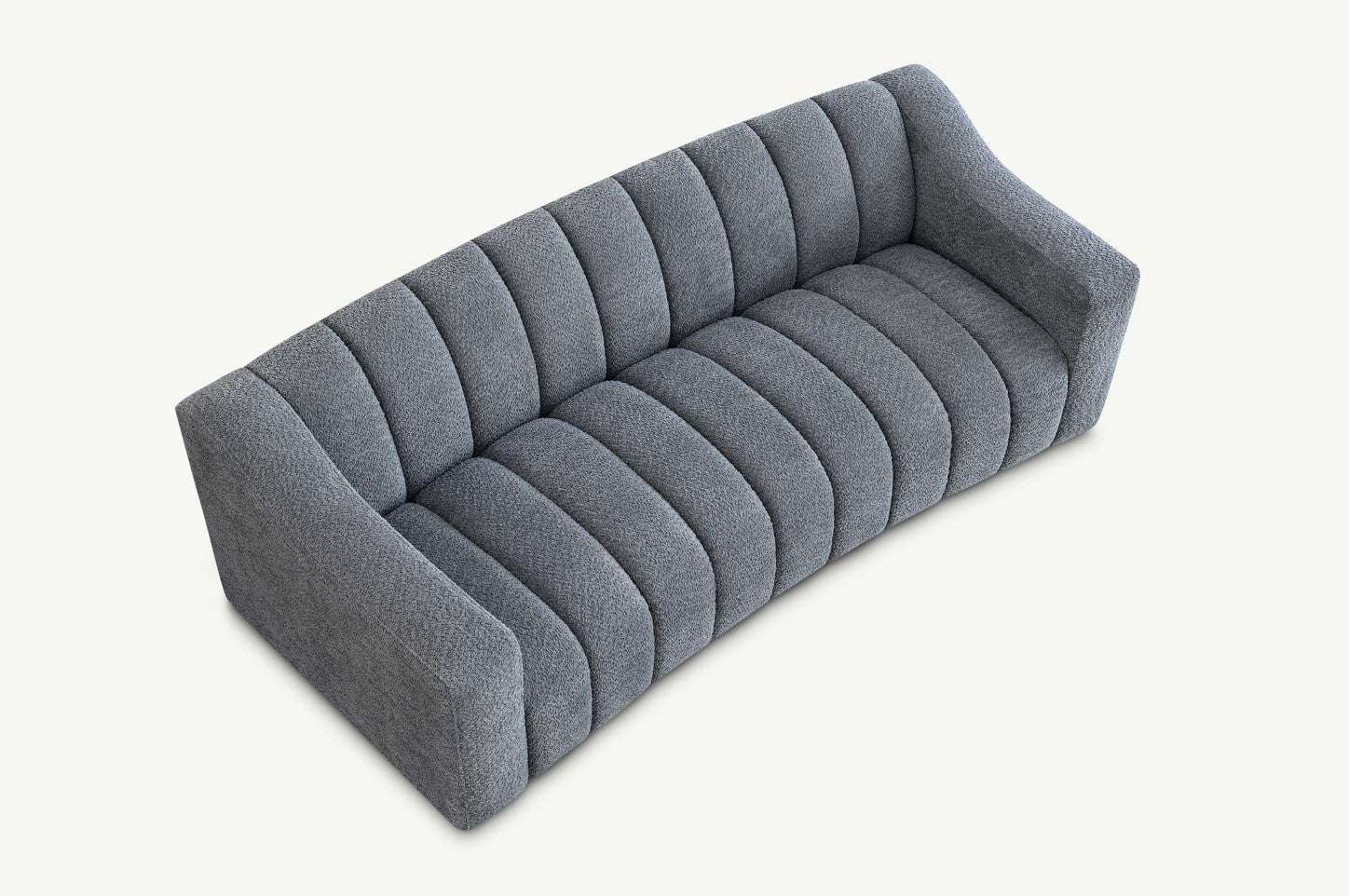 Aluxo Astoria 3 Seater Sofa in Iron Boucle Fabric - UK Luxury FurnitureAluxo Astoria 3 Seater Sofa in Iron Boucle FabricSofasAluxoUK Luxury Furniture8746763183897150952736538971An overhead view of the Aluxo Astoria 3 Seater Sofa in Iron Boucle Fabric, highlighting its plush cushioning and contemporary silhouette. Perfect for modern decor. Luxury Furniture.