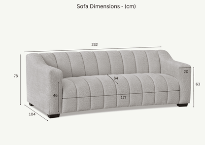 Aluxo Astoria 3 Seater Sofa in Iron Boucle Fabric - UK Luxury FurnitureAluxo Astoria 3 Seater Sofa in Iron Boucle FabricSofasAluxoUK Luxury Furniture8746763183897150952736538971Detailed image of the dimensions of the Aluxo Astoria 3 Seater Sofa in Iron Boucle Fabric, featuring a modern design and comfortable layout, perfect for stylish living rooms. Luxury Furniture.