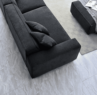 Aluxo Dakota Chaise Sofa - Midnight Boucle, Duck Feather Padding & Minimalist Design - UK Luxury Furniture