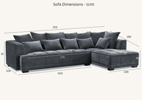 Aluxo Gramercy Luxury Sofa in Steel Velvet - Elegant Design, Plush Comfort & Durable Quality - UK Luxury Furniture