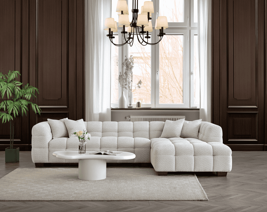 Aluxo Tribeca Right Hand Corner Group in Oatmeal Boucle Fabric - UK Luxury FurnitureAluxo Tribeca Right Hand Corner Group in Oatmeal Boucle FabricSofasAluxoUK Luxury Furniture8746763773429950952750334299Aluxo Tribeca Right Hand Corner Group in Oatmeal Boucle Fabric, showcased in a stylish living room setting with elegant decor, enhancing modern home aesthetics.