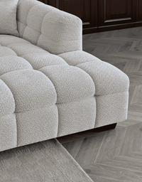 Aluxo Tribeca Right Hand Corner Group in Oatmeal Boucle Fabric - UK Luxury FurnitureAluxo Tribeca Right Hand Corner Group in Oatmeal Boucle FabricSofasAluxoUK Luxury Furniture8746763773429950952750334299Detailed angle of the Aluxo Tribeca Right Hand Corner Group in Oatmeal Boucle Fabric, showcasing the chic design and luxurious comfort in a stylish interior.