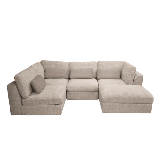 Spacious U-Shaped Madison Sofa by Furnish 365 Limited in light grey featuring plush seating and modern design.
