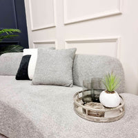 Luxury Miami 3 Seater Sofa in Soft Boucle Fabric with Elegant Curves - Available in Black & Silver Grey - UK Luxury Furniture