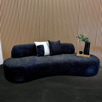 Luxury Miami 3 Seater Sofa in Soft Boucle Fabric with Elegant Curves - Available in Black & Silver Grey - UK Luxury Furniture