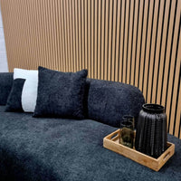 Luxury Miami 3 Seater Sofa in Soft Boucle Fabric with Elegant Curves - Available in Black & Silver Grey - UK Luxury Furniture