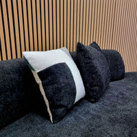 Luxury Miami 3 Seater Sofa in Soft Boucle Fabric with Elegant Curves - Available in Black & Silver Grey - UK Luxury Furniture