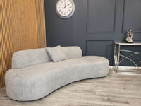 Luxury Miami 3 Seater Sofa in Soft Boucle Fabric with Elegant Curves - Available in Black & Silver Grey - UK Luxury Furniture