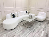 Luxury Miami Curved Boucle Sofa - Sculptural Design, Comfort, Available in 5 Colours - UK Luxury Furniture