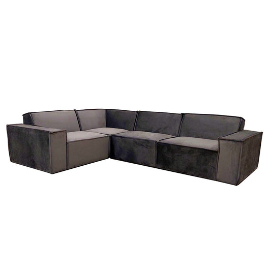 Midland Corner Sofa by Furnish 365 Limited in a sleek design, showcasing a modern grey fabric finish.