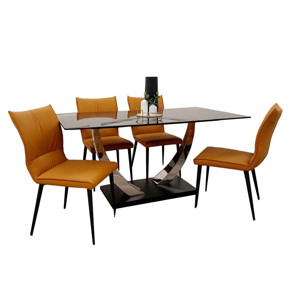 Venus Dining Table with 4 Flora Chairs - Smartshopper-uk