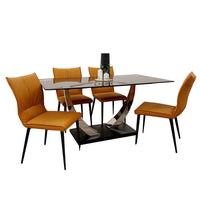 Venus Dining Table with 4 Flora Chairs - Smartshopper-uk