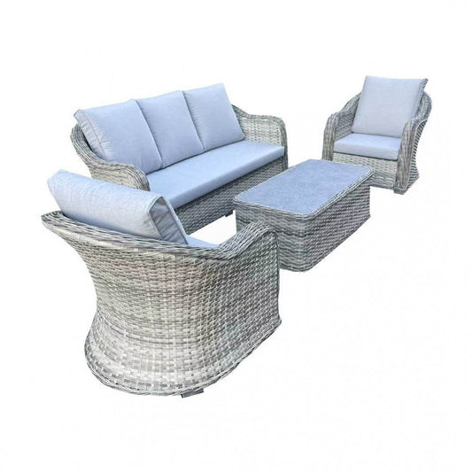 Victoria Grey Rattan Garden Sofa Set - Smartshopper-uk