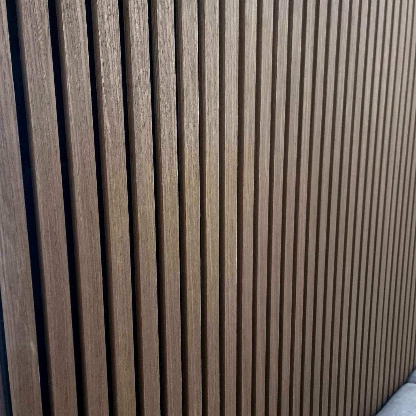 Elegant installation of Acoustic Wood Slatted Wall Panels by Furnish 365 Limited, ideal for enhancing interiors with luxury furniture design.